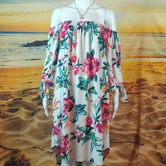 Derek Heart | Dresses | Derek Heart Plus Sz 2x Floral Off The Shoulder  Shift Dress | Poshmark